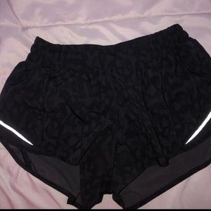 Black cheetah Lululemon hotty hot shorts